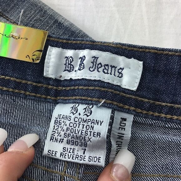 NWT B.B. Capri distressed denim with bling - Picture 6 of 8